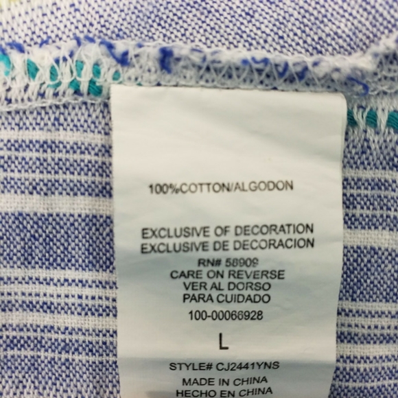 Copper Key Multicolor Stripe Cropped Shoulder Tie Tank Top Womens Large - Picture 10 of 13